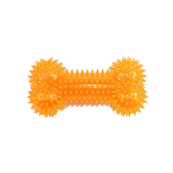 TPR Spiky Bone Dog Chew Toy with Squeaker