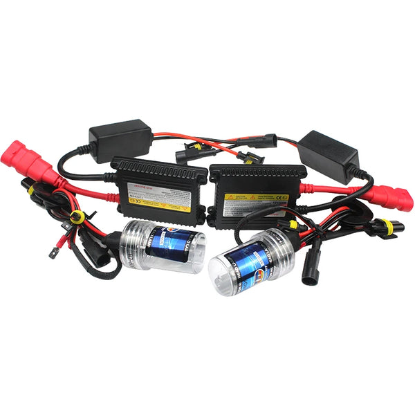 Set of 4000k LED Headlight Bulbs with wiring and connectors for improved vehicle lighting performance.