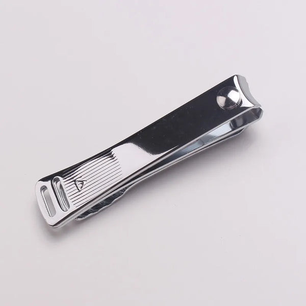 Large Stainless Steel Beauty Nail Clippers on a neutral background, showcasing their sleek and sturdy design.