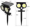 Outdoor Solar LED Garden Lamp showcasing dual LED lights and solar panel design for outdoor illumination.
