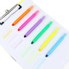 Bible Highlighter Set in vibrant colors displayed on a clipboard with smooth highlighting samples.