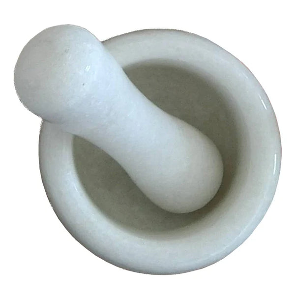 Mini White Marble Mortar and Pestle Set