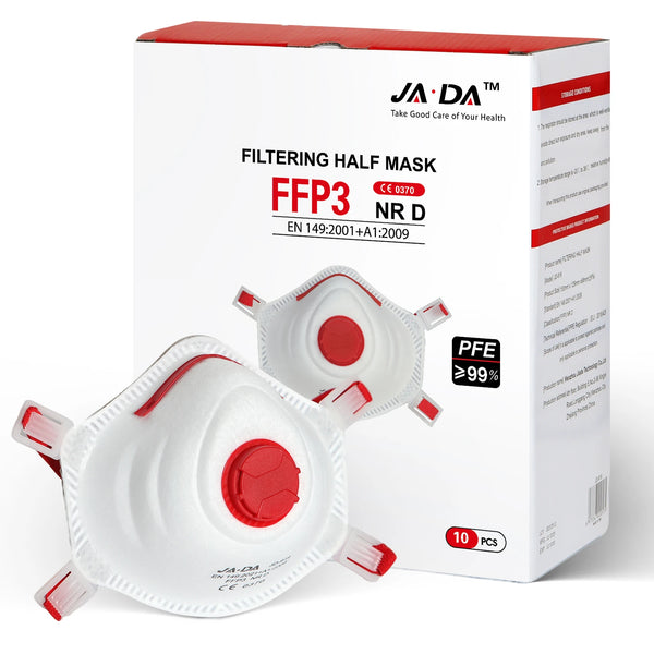 FFP3 NR-D Face Respirator Mask in packaging, designed for high-efficiency protection against airborne particles.