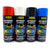 450ml Multi-Colour Car Spray Bottle - Four spray paint cans in red, white, black, and blue for automotive use.