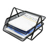 2 Layer Black Metal File Cabinet for organizing documents and stationery in home or office settings.