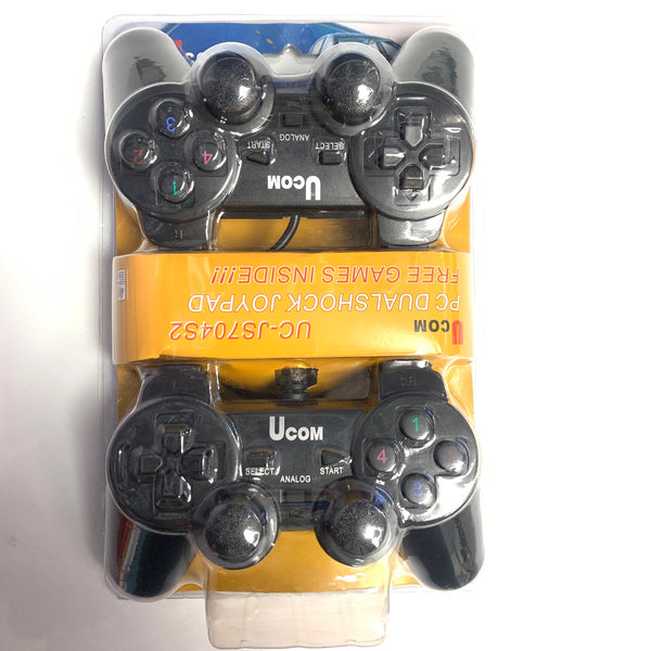 USB Wired Dual-Vibration PC Game Controller with dual joysticks and buttons for immersive gaming experience.