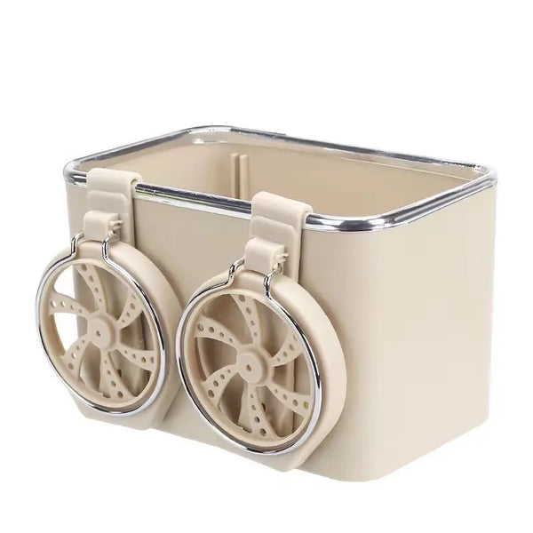 Car Armrest Cup Holder Storage Box with dual cup holders for organized car interior.