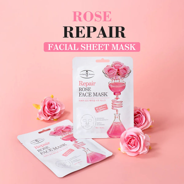 Natural Rose Facial Sheet Mask with Vitamin C