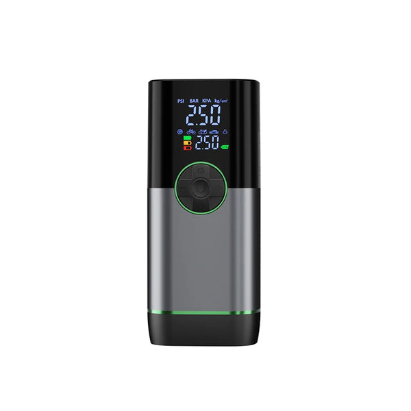 150PSI Dual-Screen Portable Air Compressor with digital display and sleek design.