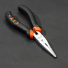 6-inch Long Nose Combination Pliers with ergonomic grips, ideal for precision gripping, bending, and cutting tasks.