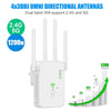 U10 1200Mbps Dual Band 5G WiFi Extender Router with 4x3dBi antennas supporting 2.4G and 5G frequencies