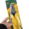 Professional 200mm Combination Steel Wire Pliers in packaging held by a hand, ideal for household repairs and electrical maintenance.