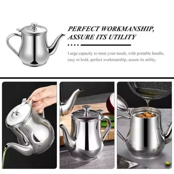 Stainless Steel Cooking Oil and Vinegar Dispenser Bottle with perfect workmanship and portability for easy use.