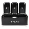 4-Piece Retro Metal Bread Box and Canister Set
