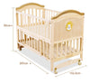 Multi-functional Wood Baby Crib Kids Cot with dimensions 107cm x 61.5cm x 95cm, designed for child safety and comfort.