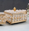 Vintage Crystal Metal European Love Princess Jewelry Box showcasing intricate crystal design and gold accents.