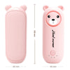 Portable 2-in-1 Electric Warmer Heater Device in a pink bear design for personal warmth on the go.