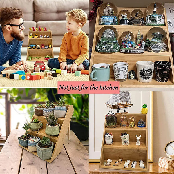 Bamboo 3-Tier Spice Rack Organizer