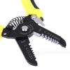 10-22 AWG Professional Wire Stripper Cutter with yellow handle and multi-sized stripping jaws.