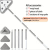Extendable Window Cleaning Tool with mop head, cloths, and sections of pole for efficient window cleaning.