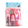 Baby Feeding Bottle Set including feeding bottles, accessories, and cleaning tools in pink packaging.