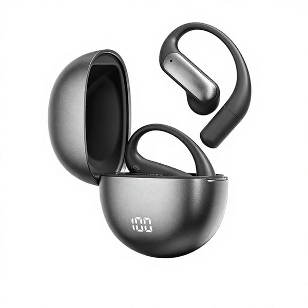 Wireless Sports Earbuds with AI Real-Time Translation in a sleek charging case.