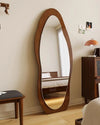 Irregular Solid Wood Frame Full-Length Mirror