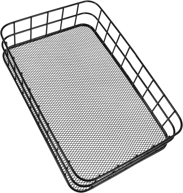 Metal Wire Grid Basket Organizer for decluttering workspaces and kitchens, designed for visible storage.