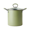 Japanese-Style Non-Stick Deep Fryer and Noodle Pot with glass lid and ergonomic handles.