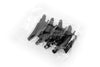 12 Piece Butterfly Hair Sectioning Clips in a clear bag, ideal for sectioning hair effortlessly during styling.