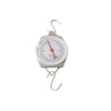 Precision Dial Hanging Scale showing weight readings on a mechanical dial with hooks for hanging items.