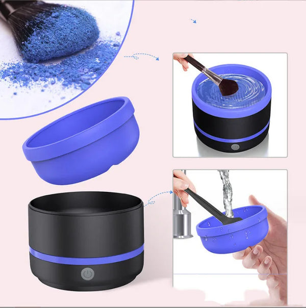 Electric Makeup Brush Cleaner Machine for easy cleaning of makeup brushes with gentle water action.