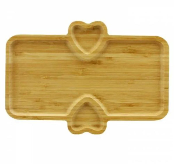 Bamboo 3 Section Rectangular Breakfast Serving Plate