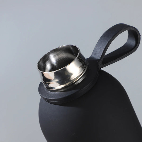 Close-up of the spout of a 500ml Matte Rubberized Insulated Sports Bottle showing its durable design.