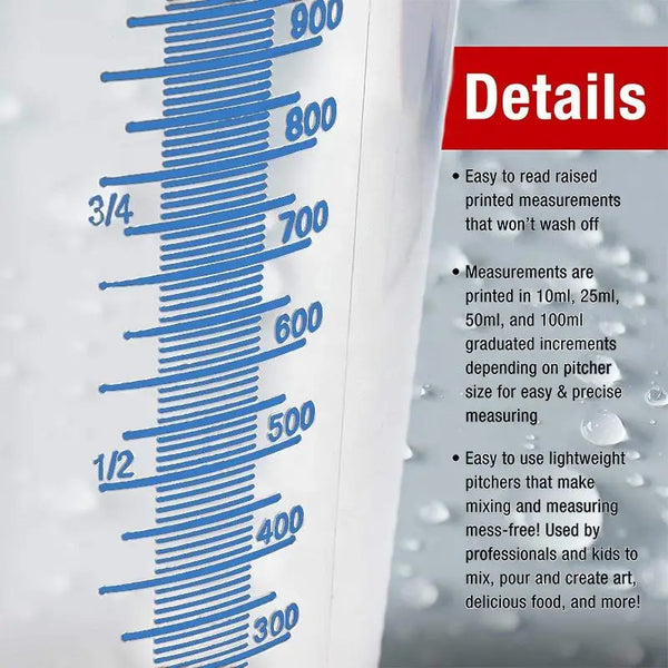 Image of Plastic Paint Measuring Cup with Graduated Scale showcasing easy-to-read measurements for precise pouring.
