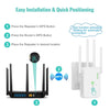 U10 1200Mbps Dual Band 5G WiFi Extender Router installation steps with WPS button activation.