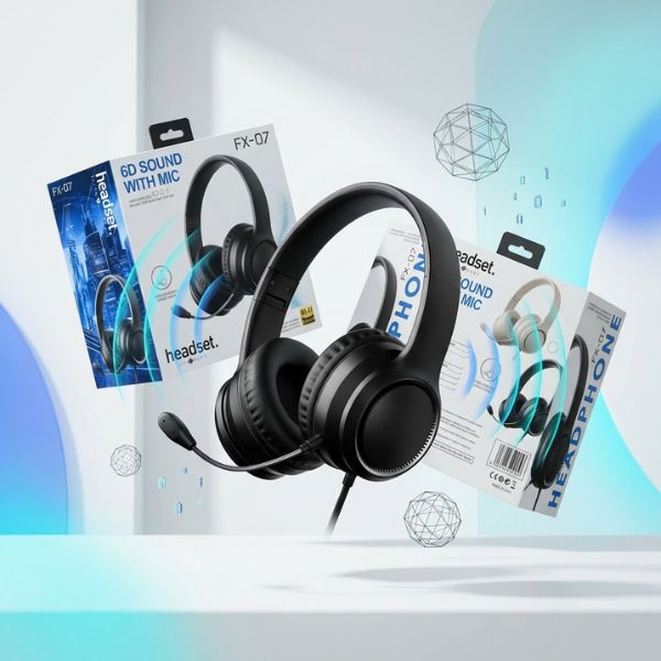 Wired Over-Ear Headset with Noise Cancelling Microphone