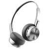 Portable ENC Noise Reduction Over-Ear Headphones in sleek silver design with cushioned ear cups.