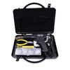 Plastic Welder Hot Stapler Repair Kit with tools in a black carrying case, designed for repairing plastic parts.
