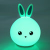 Colour-Changing Rabbit USB Night Light with soft glow, perfect for children's rooms and nurseries.