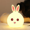 Colour-Changing Rabbit USB Night Light with soft silicone design, perfect for bedrooms and nurseries.