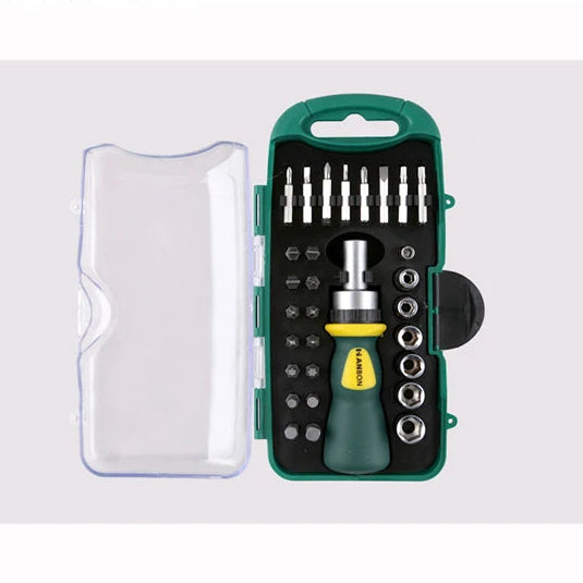 30-Piece Ratchet Screwdriver and Socket Bit Set