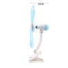 5 Blade Cooling Plastic Handheld Fan, compact and portable with blue blades for efficient airflow.