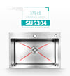 Single Bowl Stainless Steel Kitchen Sink with deep basin and SUS304 material, ideal for modern kitchen layouts.