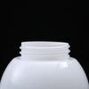 Blown Opal White Glass Globe Ball Lampshade: Close-up view of the opening of a clear plastic bottle with smooth rim and black background.