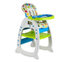 3-in-1 Convertible Baby High Chair & Play Table Set in bright colors with safety features and removable tray.