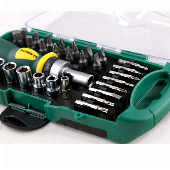 30-Piece Ratchet Screwdriver and Socket Bit Set
