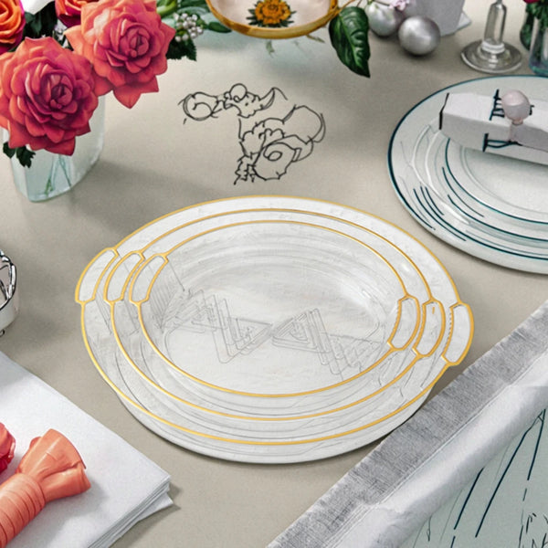 Gold Fruit Set Tray Set for Kitchen Counter