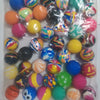 Colorful assortment of 45mm Mixed Rubber Bouncy Balls in various vibrant designs and patterns.