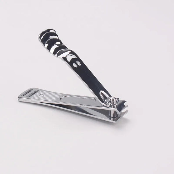 Large Stainless Steel Beauty Nail Clippers on a white background, showcasing heavy-duty design for precise nail trimming.